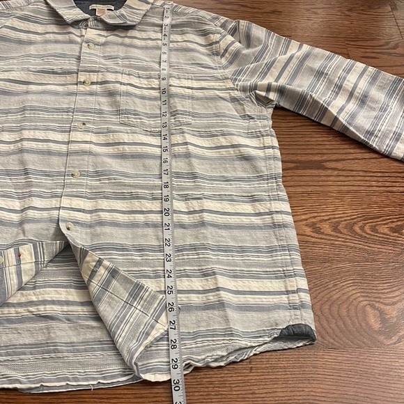 CARBON2COBALT men’s blue white stripe button down shirt cotton light texture XL - Picture 13 of 14